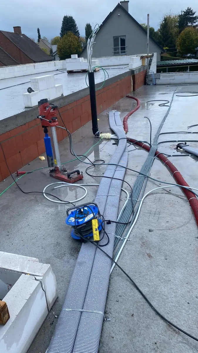 Kernboring op een plat dak